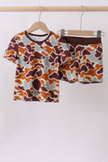 Camouflage print bamboo pajama set