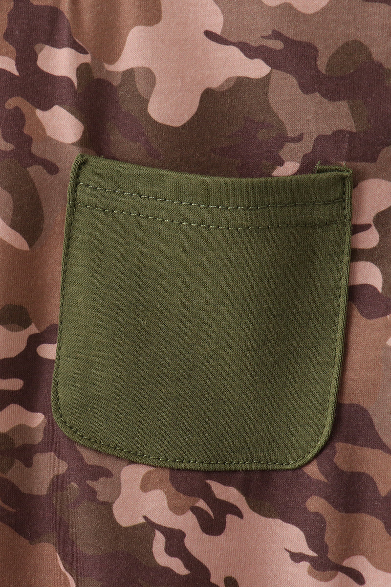 Camouflage print pocket bubble
