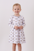 Premium blue character print bamboo dress
