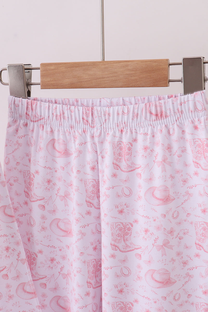 Premium pink boots bamboo pants set