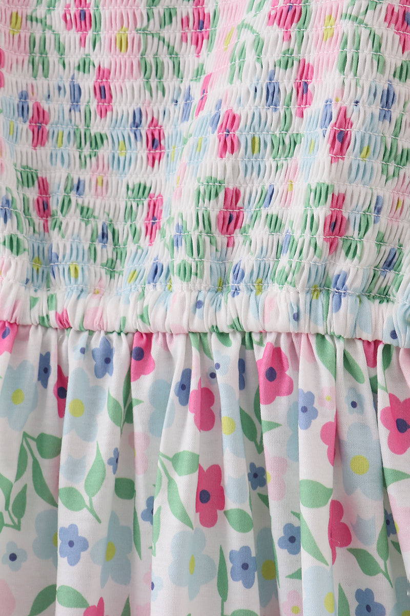 Meadow delight smocked mom dress
