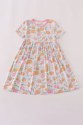 Pink pumpkin bamboo dress