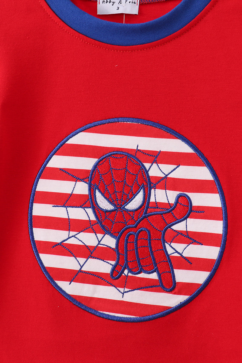 Red character applique top