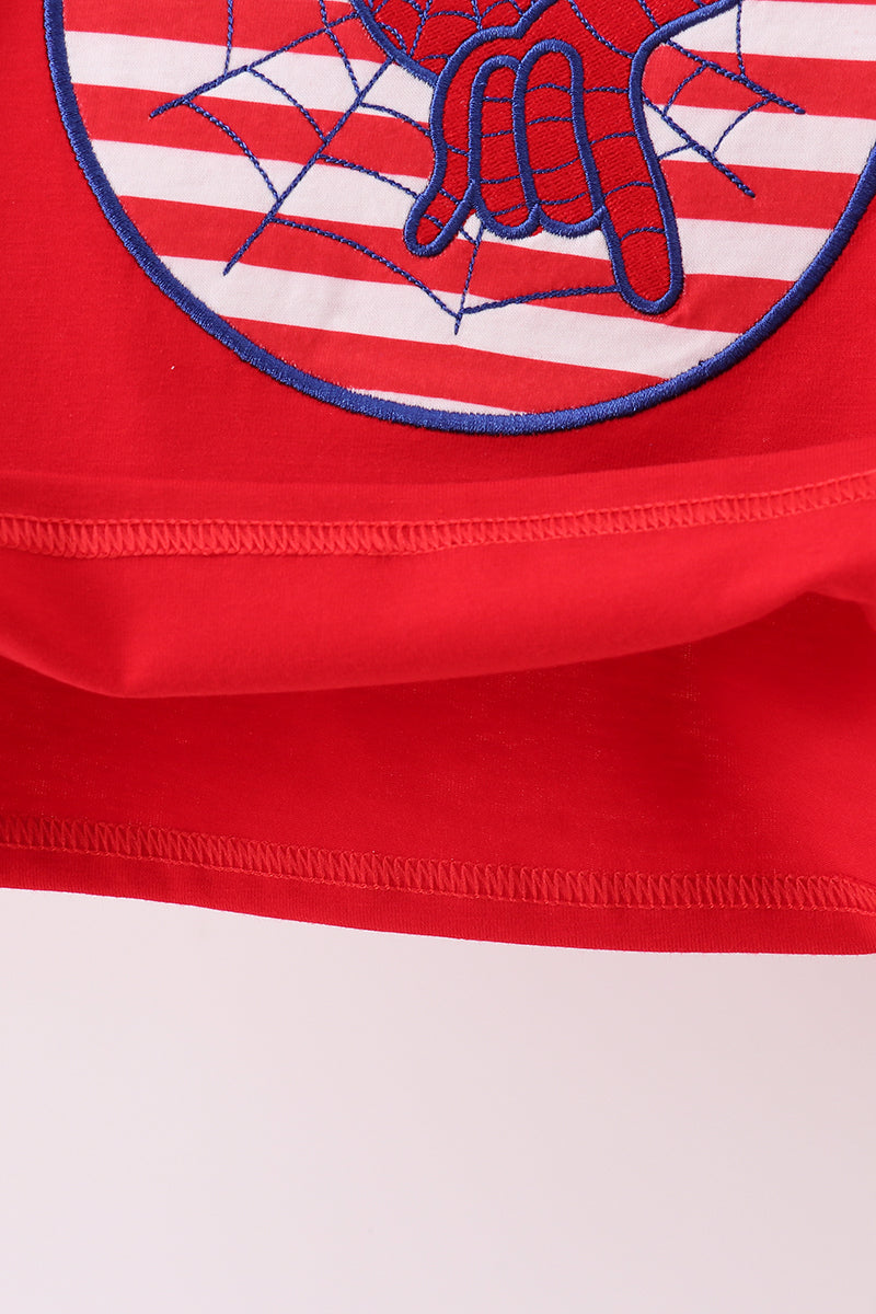 Red character applique top