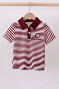 Mississippi Hail State embroidery stripe top