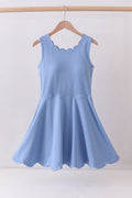 Blue active scalloped mom&me dress