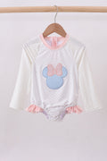 Character applique  ruffle rashguard