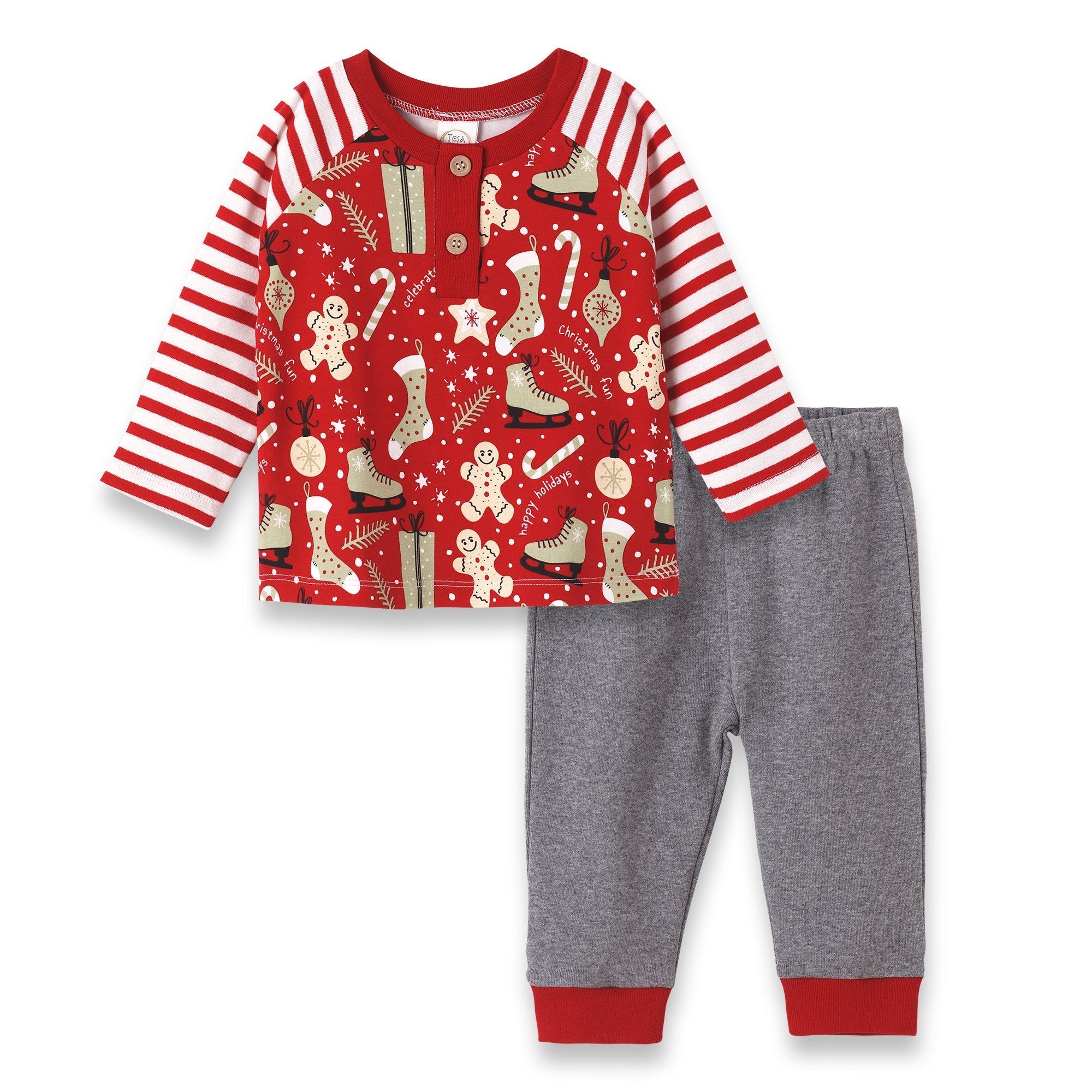Baby Boy's Christmas Bamboo Set